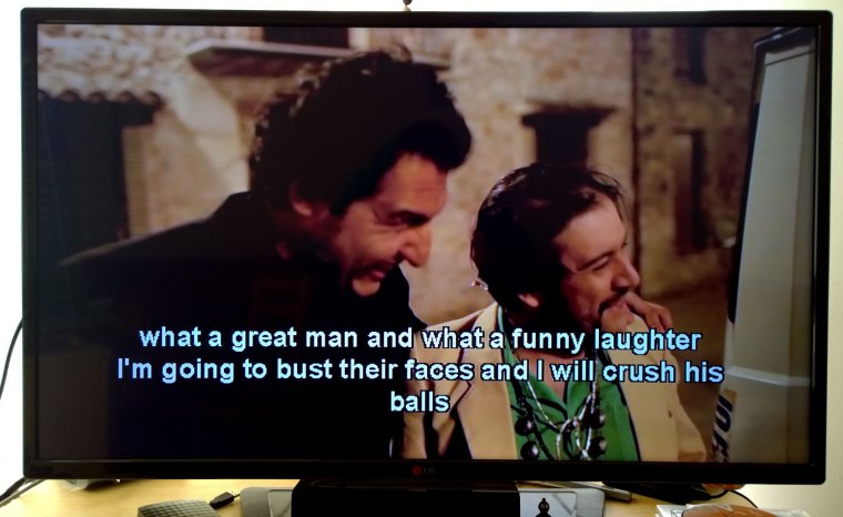 Here's an example. I just took it with my phone camera. I could have grabbed it from the DVD but, inspired by the film, I decided to use as little effort as possible