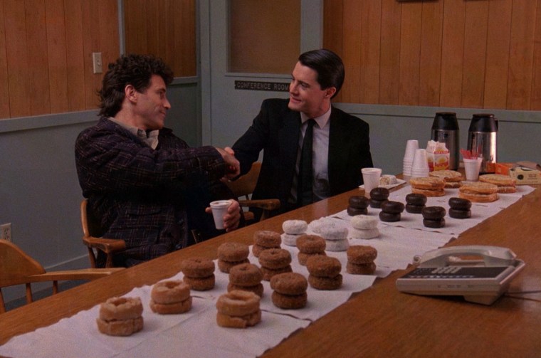 "Sheriff, I've bought doughnuts for every major character in Twin Peaks." "I think you might need a few dozen more, Coop"