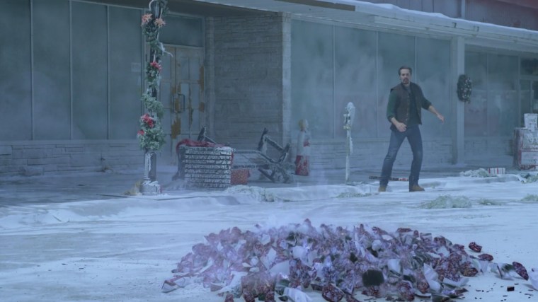 At one point someone even explodes into a bundle of frozen body chunks, so excited he is that's Santa's coming. Well, it's either that or the whole ice thing